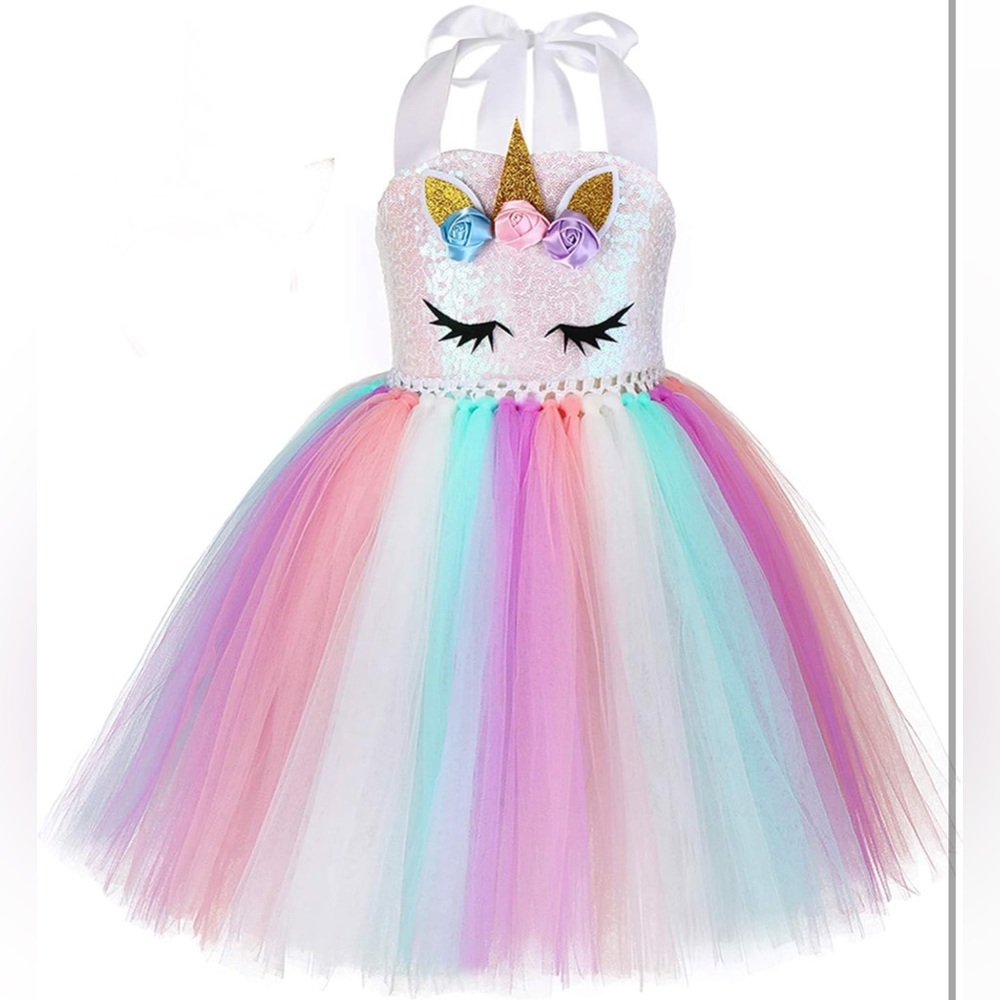 Unicorn Tutu Dress with Pastel Colors